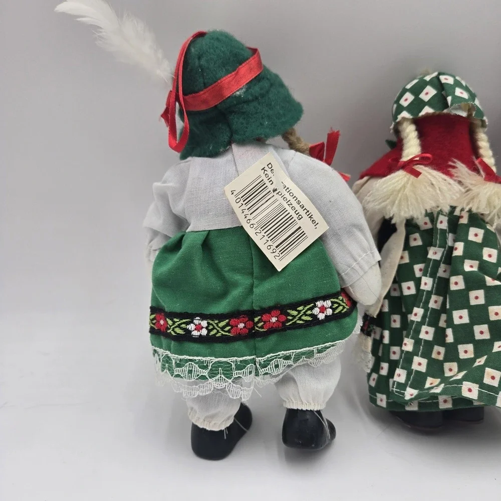 Hand Painted German Bavarian Porcelain Doll‎ Girl Boy Grandma Vtg Folk Figures
